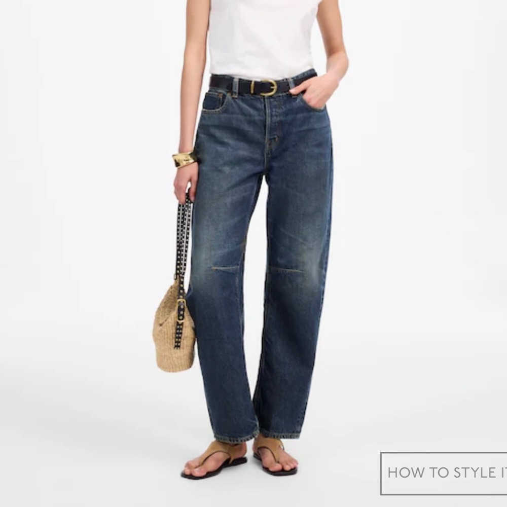Darted Barrel-leg jeans
